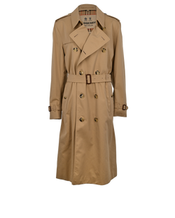Burberry The Kensington Long Trench Coat, Mens, Cotton, Beige, Sz L, 2*