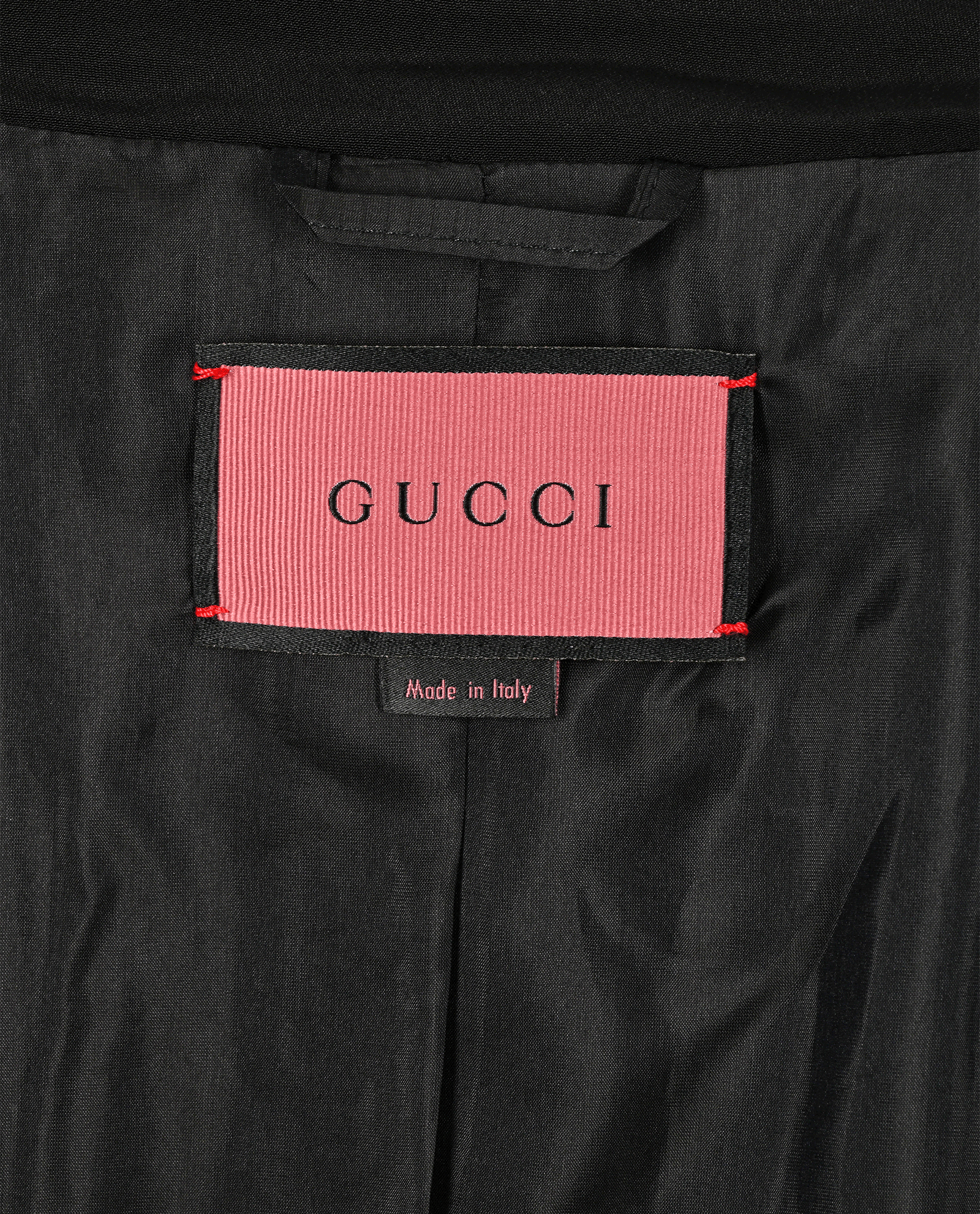 Gucci Contrast-Trimmed Wrapped Coat, &pound;450, Clothing, Black, Acetate/Silk, Other view