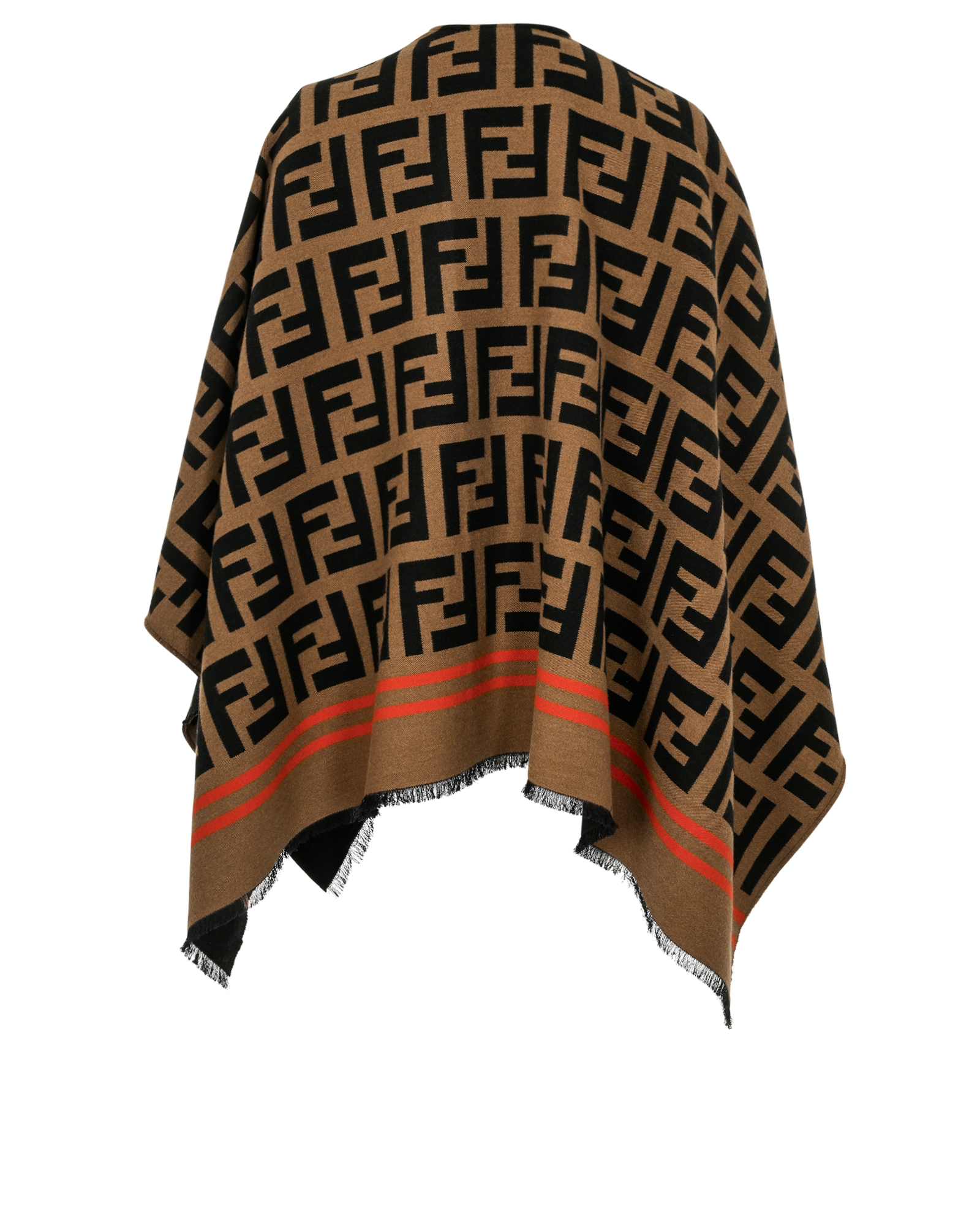 Fendi FF Poncho, &pound;1,100, Clothing, Black/Brown, Wool, Back view
