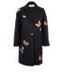 Valentino Beaded Butterflies Coat, &pound;850, Clothing, Navy, Cashmere/Wool, Front view