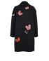 Valentino Beaded Butterflies Coat, &pound;850, Clothing, Navy, Cashmere/Wool, Back view