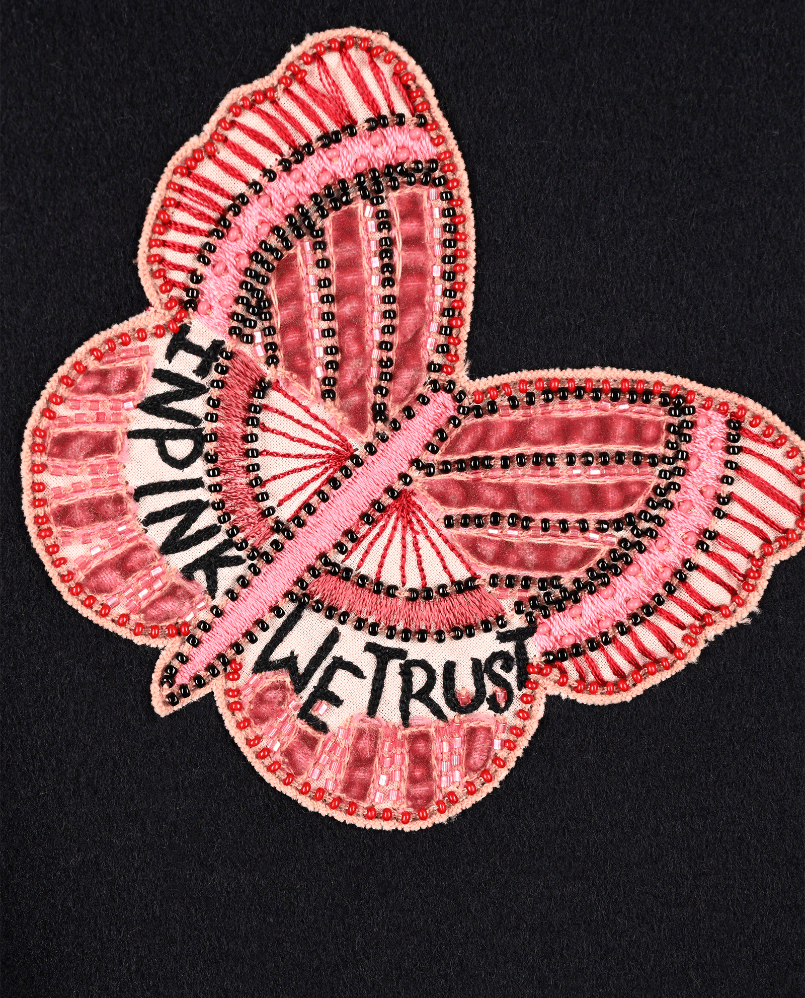 Valentino Beaded Butterflies Coat, &pound;850, Clothing, Navy, Cashmere/Wool, Other view