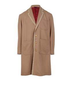 Gucci Midi Coat, Mens,  Wool, Beige, Sz S, 3*