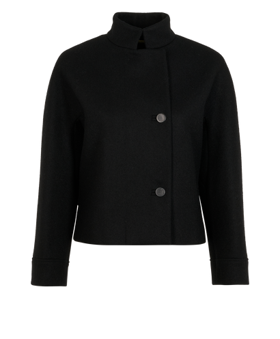 Balenciaga Single Breasted Coat, &pound;195, Clothing, Black, Wool, Front view