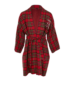 Gucci Check Belted Coat, Mens, Wool, Red, Sz S, 2*