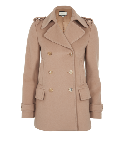 Gucci Pea Coat, &pound;620, Clothing, Beige, Wool, Front view