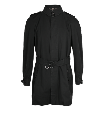 Burberry Kensington Heritage Trench Coat, &pound;350, Clothing, Black, Cotton, Front view