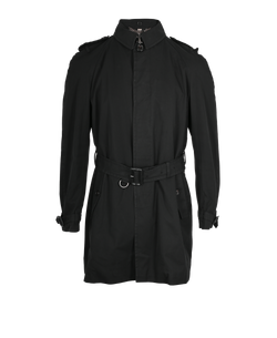 Burberry Kensington Heritage Trench Coat, Mens, Cotton, Black, Sz XL, 2*