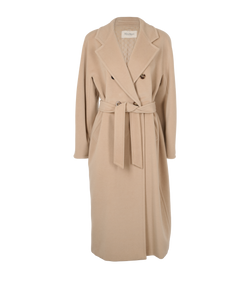 Max Mara 101801 Madame Coat, Wool, Beige, UK12, 3*