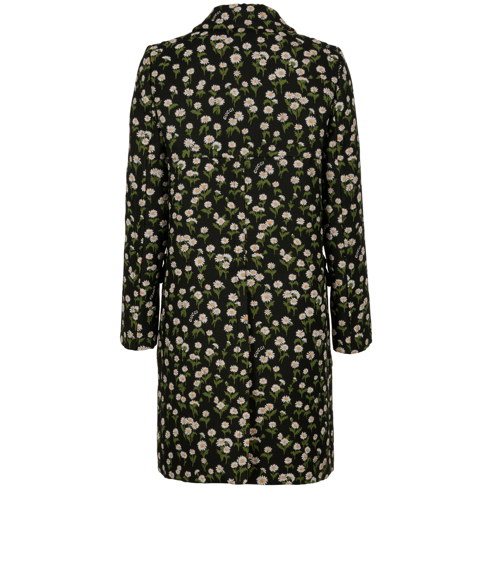 Gucci Daisy Flower Print Coat, &pound;750, Clothing, Black, Polyester Mix, Back view
