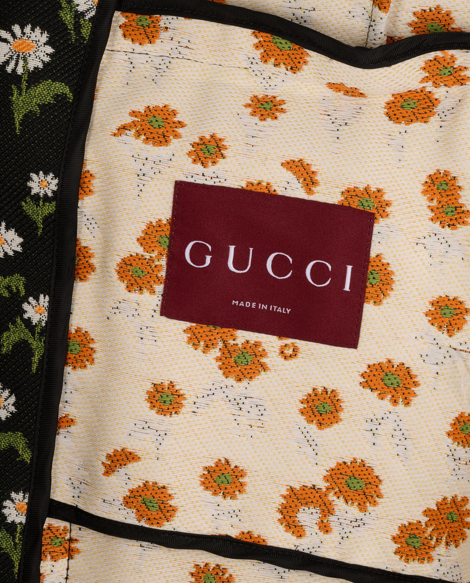 Gucci Daisy Flower Print Coat, &pound;750, Clothing, Black, Polyester Mix, Other view