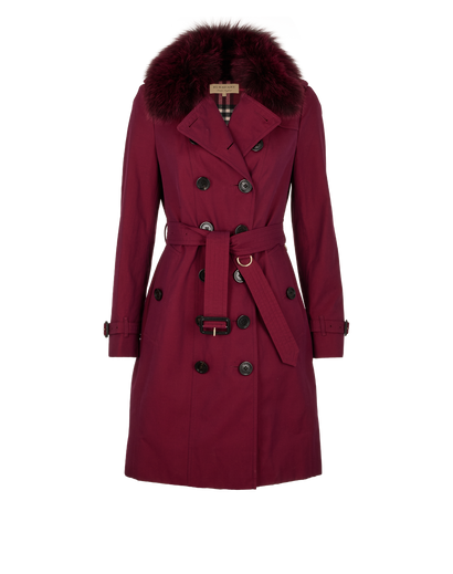 Burberry Sandringham Trench, &pound;650, Clothing, Red, Cotton, Front view