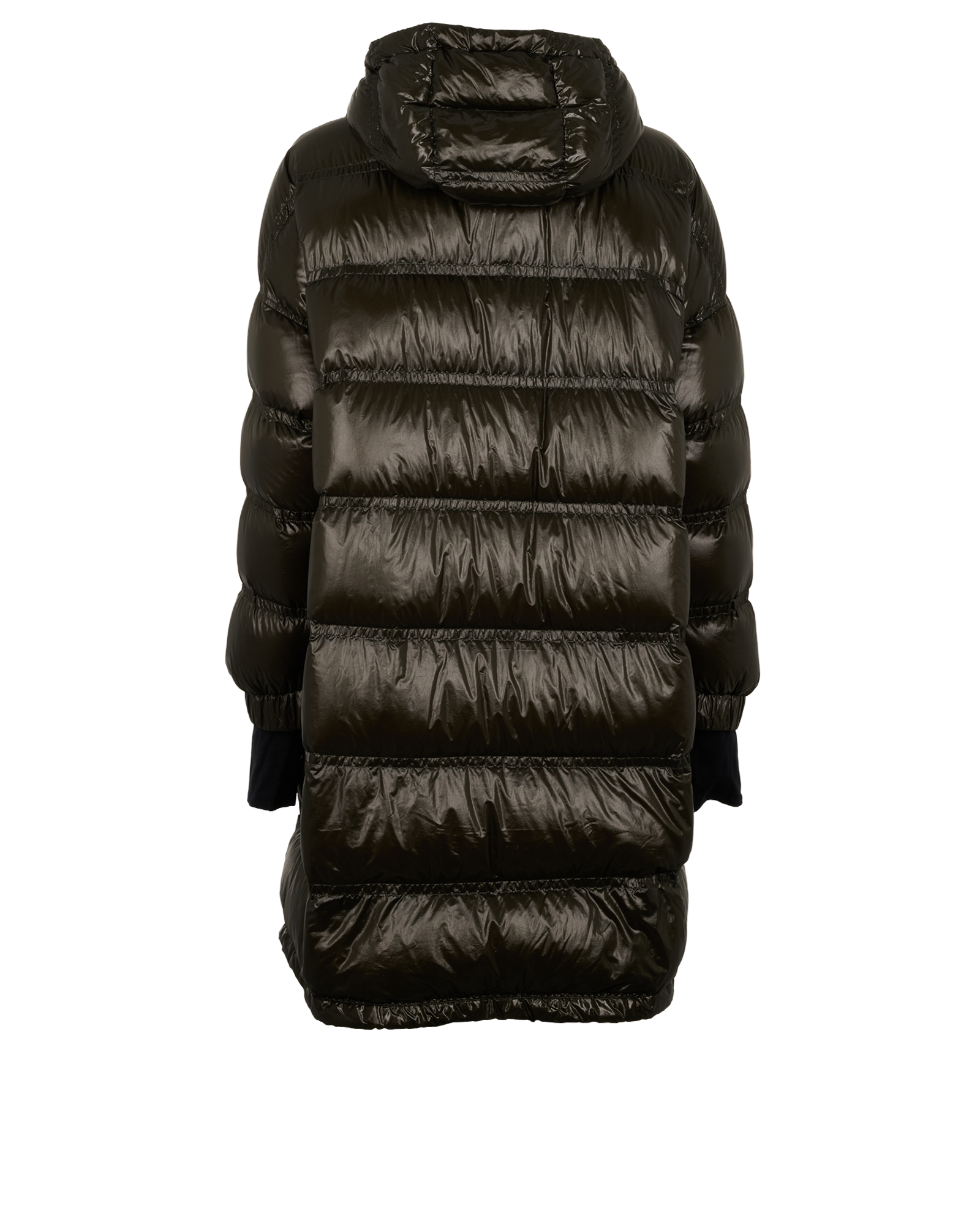 Moncler Rochelair Long Puffer, &pound;680, Clothing, Green, Down Feathers, Back view