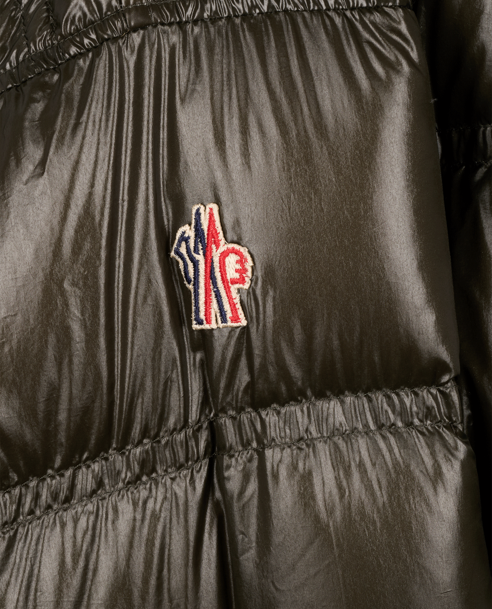 Moncler Rochelair Long Puffer, &pound;680, Clothing, Green, Down Feathers, Other view