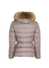Moncler Fabrette Long Coat, &pound;475, Clothing, Brown, Down Feathers, Back view