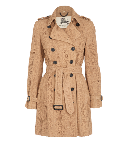 Burberry Lace Trench Coat, &pound;250, Clothing, Brown, Cotton, Front view