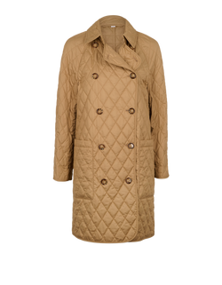 Burberry Quilted Trench, Polyester, Brown, Sz M, 3*
