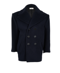 Saint Laurent Pea Coat, Wool, Navy, UK 10, 3*
