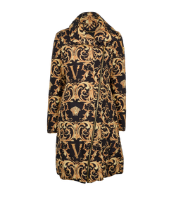 Versace Padded Coat, Down, Black/Gold, UK10, 2*