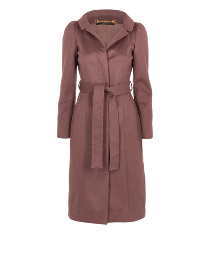 Gucci Belted Midi Coat, &pound;380, Clothing, Purple, Wool, Front view