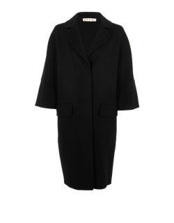Marni Button-Up Coat, Virgin Wool/Angora, Black, UK 8, 3*