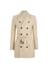 Saint Laurent Textured Short Trench Coat, &pound;395, Clothing, Cream, Cotton, Front view