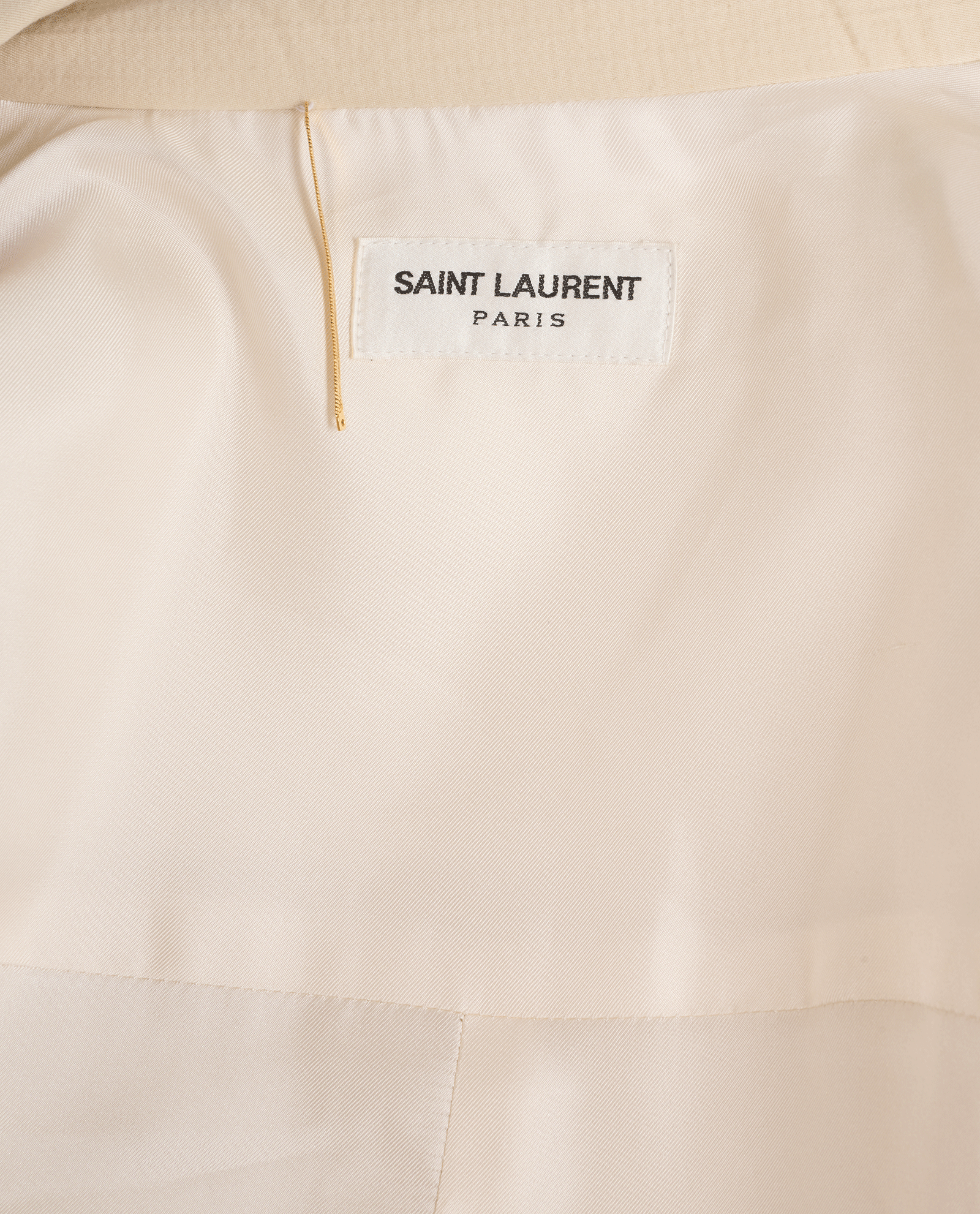 Saint Laurent Textured Short Trench Coat, &pound;395, Clothing, Cream, Cotton, Other view