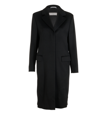 Max Mara Single-Breasted Long Coat, &pound;395, Clothing, Black, Wool, Front view