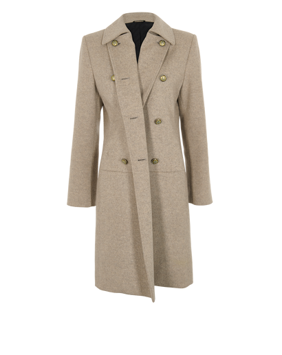 Givenchy Double-Breasted Coat, &pound;450, Clothing, Beige, Wool, Front view
