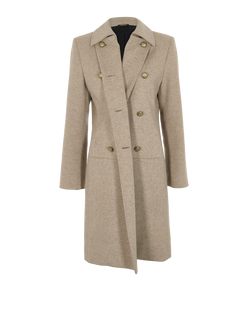 Givenchy Double-Breasted Coat, Wool, Beige, UK 8, 3*