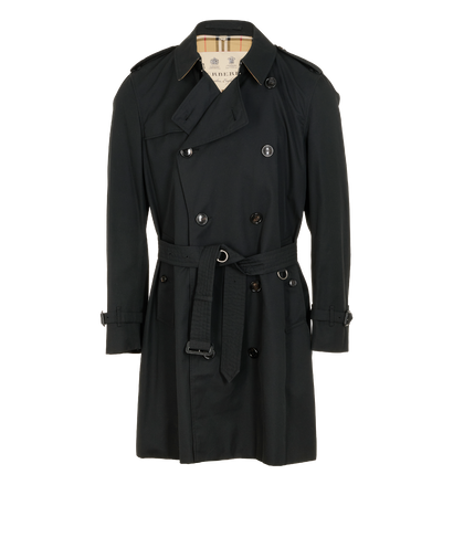Burberry Chelsea Midi Trench, &pound;850, Clothing, Black, Cotton, Front view