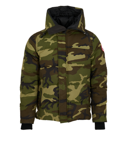 Canada Goose MacMillan Camo Parka, &pound;550, Clothing, Green, Cotton/Polyester (Polymer), Front view