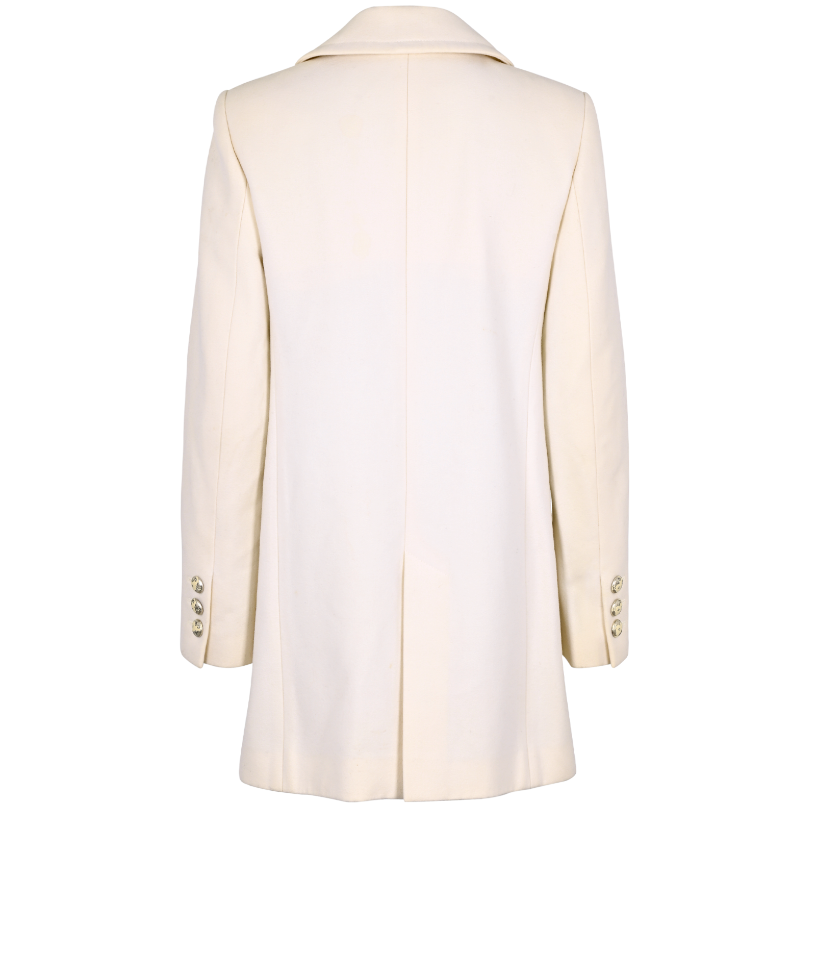 Chanel Double Breasted Short Coat, &pound;1,200, Clothing, Cream, Wool, Back view