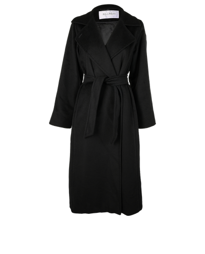 Max Mara Wrap Coat, &pound;650, Clothing, Black, Camel Hair, Front view