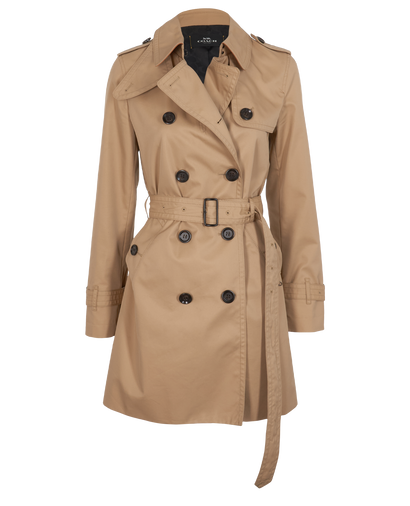 Coach Mid-Length Trench Coat, &pound;150, Clothing, Beige, Cotton/Polyester Mix, Front view