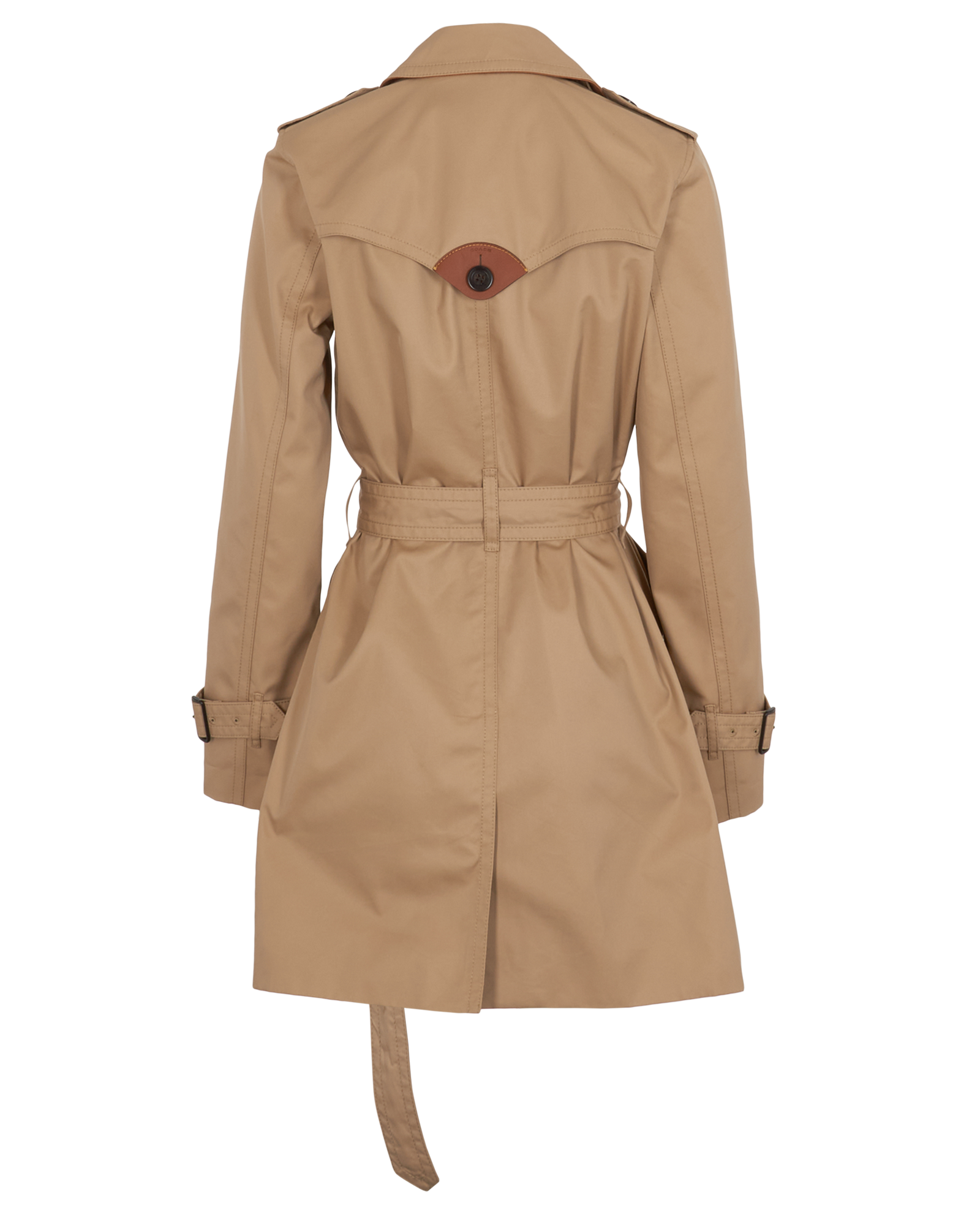 Coach Mid-Length Trench Coat, &pound;150, Clothing, Beige, Cotton/Polyester Mix, Back view