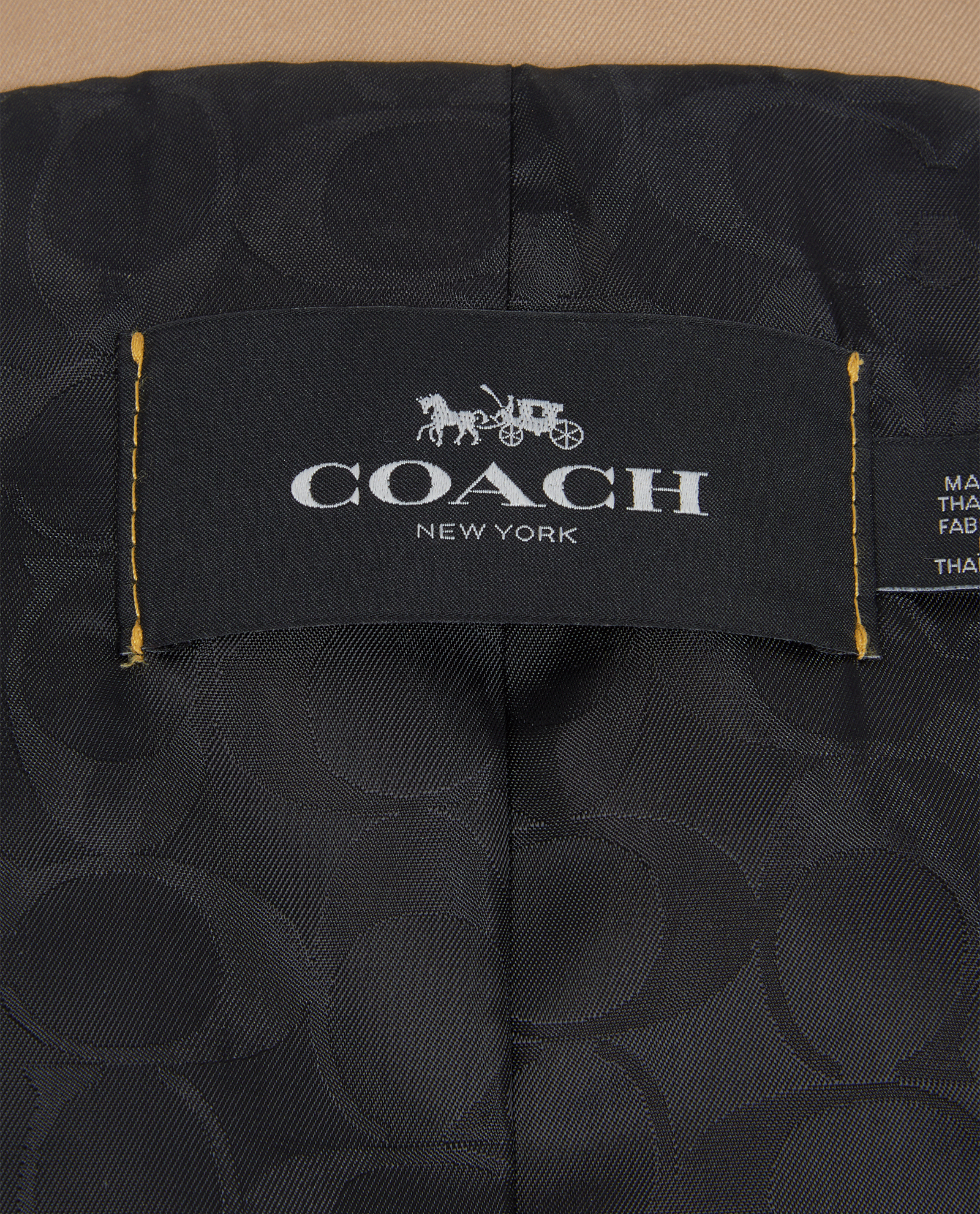 Coach Mid-Length Trench Coat, &pound;150, Clothing, Beige, Cotton/Polyester Mix, Other view