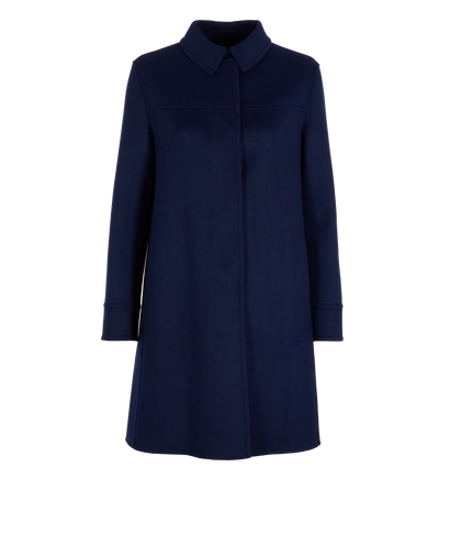 Christian Dior CD Button Detail Coat, &pound;750, Clothing, Blue/Red/White, Wool, Front view