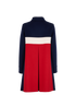 Christian Dior CD Button Detail Coat, &pound;750, Clothing, Blue/Red/White, Wool, Back view