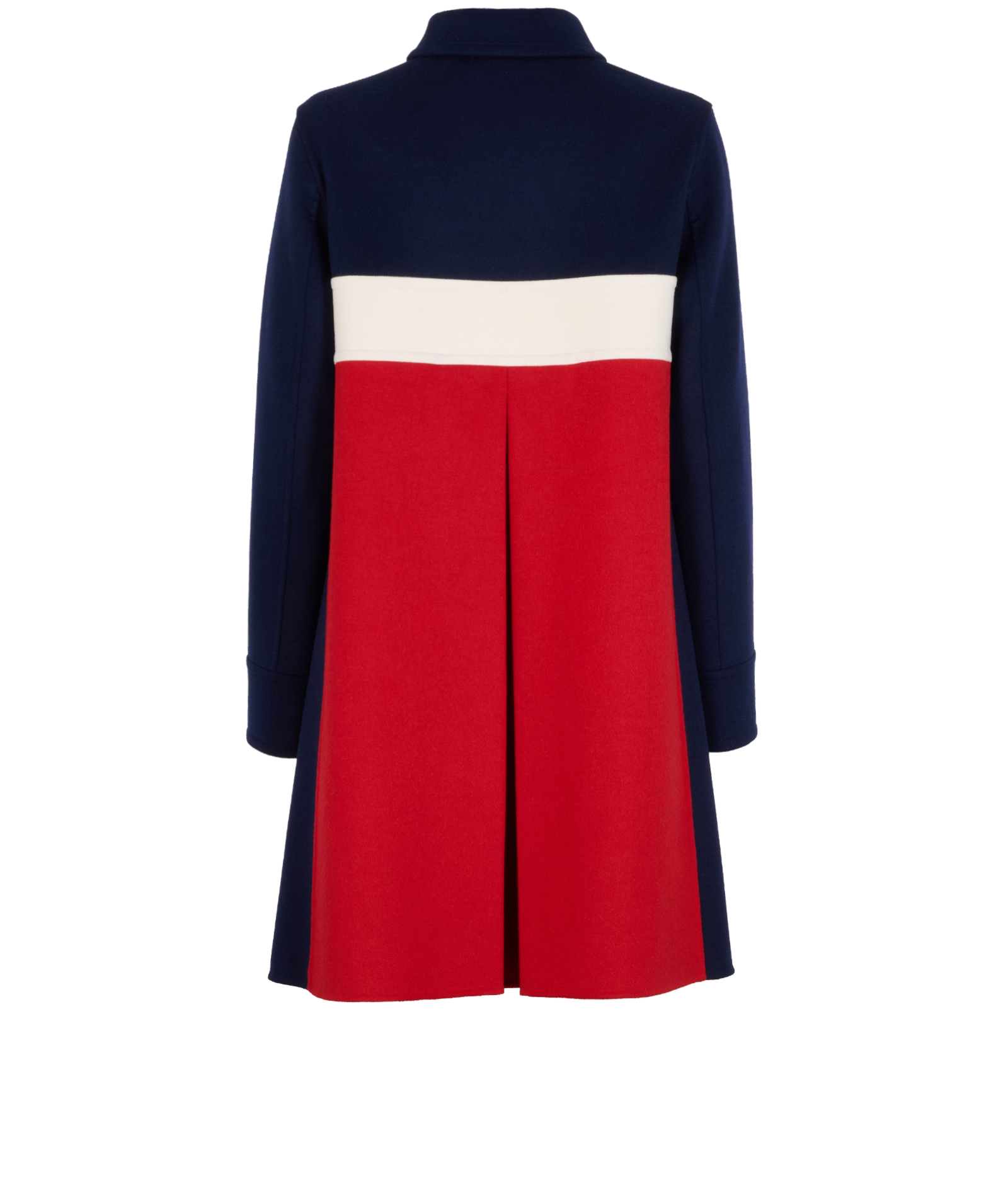 Christian Dior CD Button Detail Coat, &pound;750, Clothing, Blue/Red/White, Wool, Back view