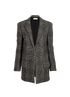 Saint Laurent 2018 Plaid Coat, &pound;450, Clothing, Black/Grey, Alpaca Wool, Front view