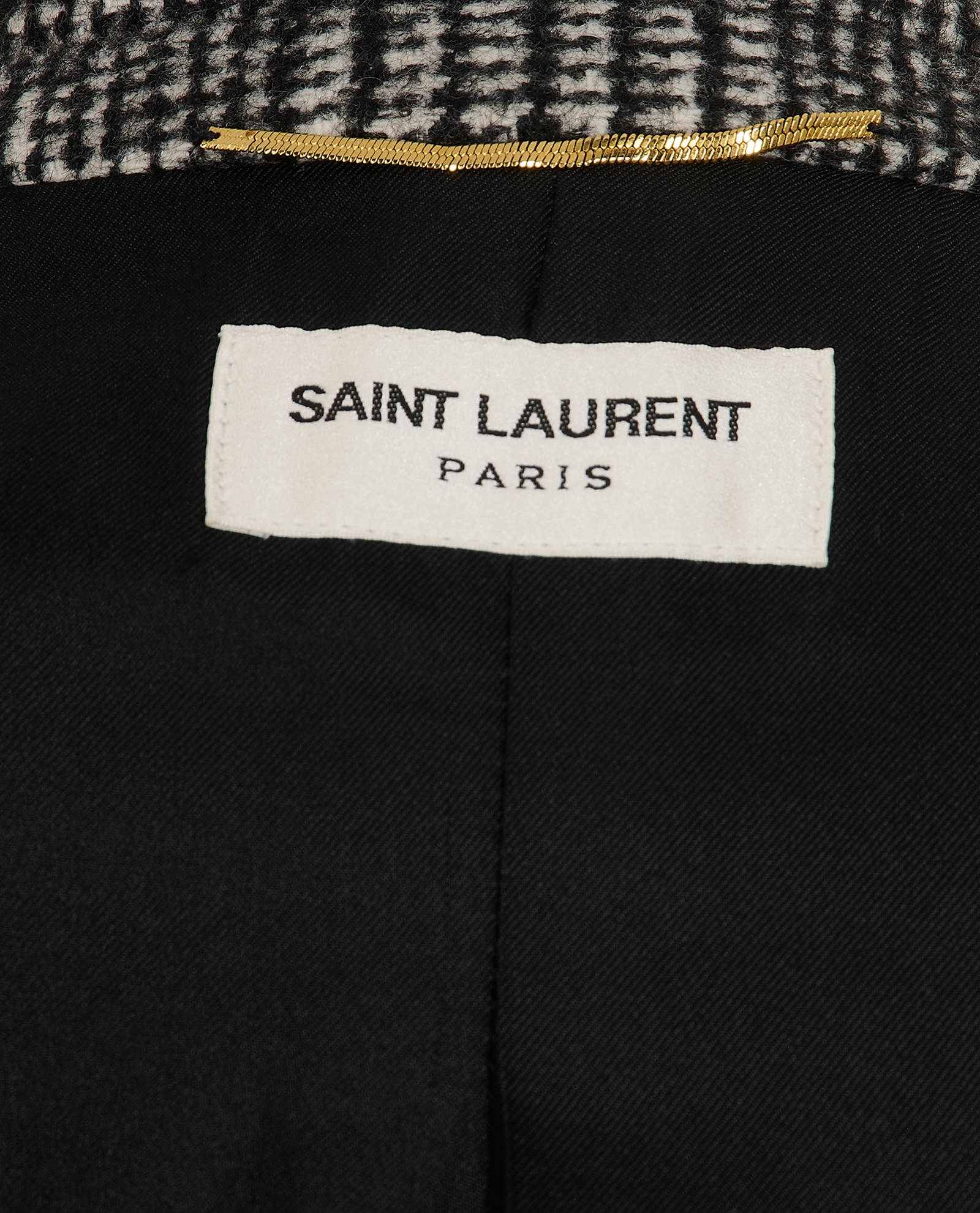 Saint Laurent 2018 Plaid Coat, &pound;450, Clothing, Black/Grey, Alpaca Wool, Other view