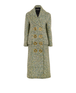Burberry Laminated Double-Breasted Coat,Cshmr/Acrylic,White/Green, UK6, 3*