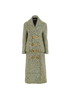 Burberry Laminated Double-Breasted Coat, &pound;295, Clothing, Green/White, Acrylic Plastic/Cashmere, Front view