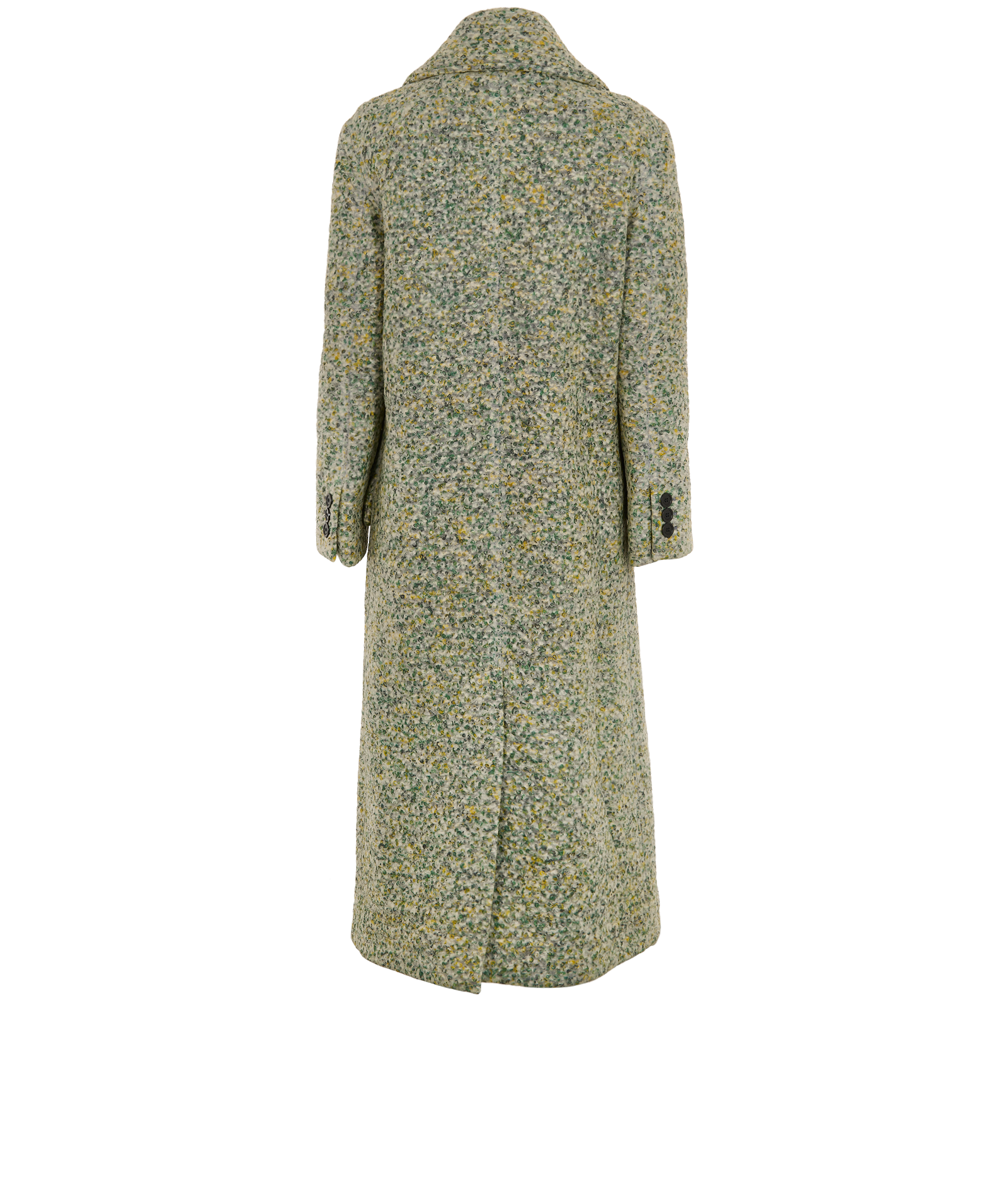 Burberry Laminated Double-Breasted Coat, &pound;295, Clothing, Green/White, Acrylic Plastic/Cashmere, Back view