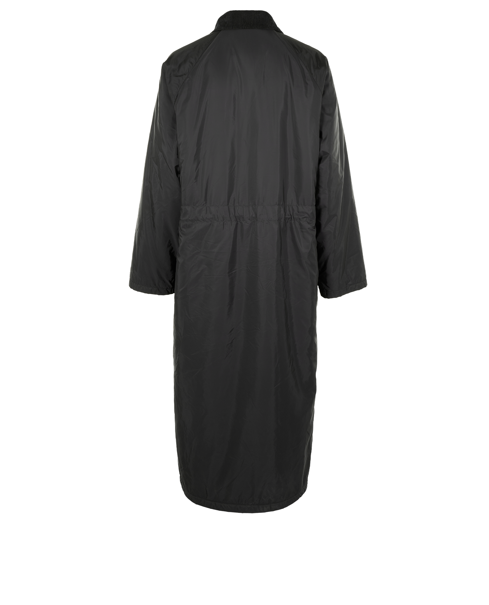Prada Logo Long Coat, &pound;650, Clothing, Black, Cotton/Polyester (Polymer), Back view