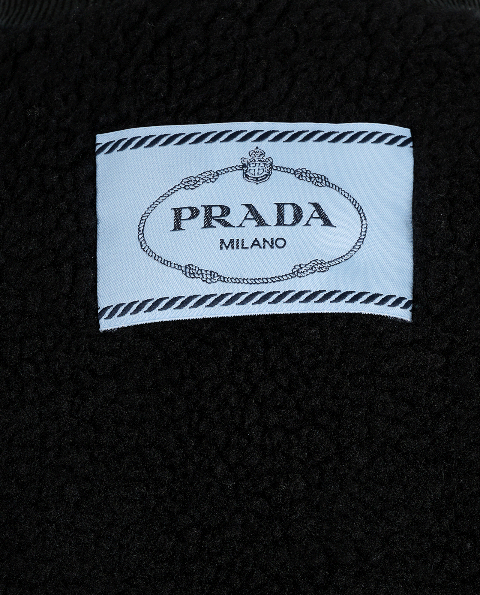 Prada Logo Long Coat, &pound;650, Clothing, Black, Cotton/Polyester (Polymer), Other view