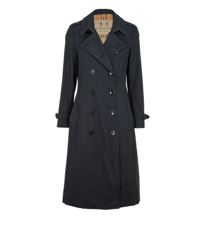 Burberry The Chelsea Trench Coat, &pound;695, Clothing, Navy, Cotton, Front view