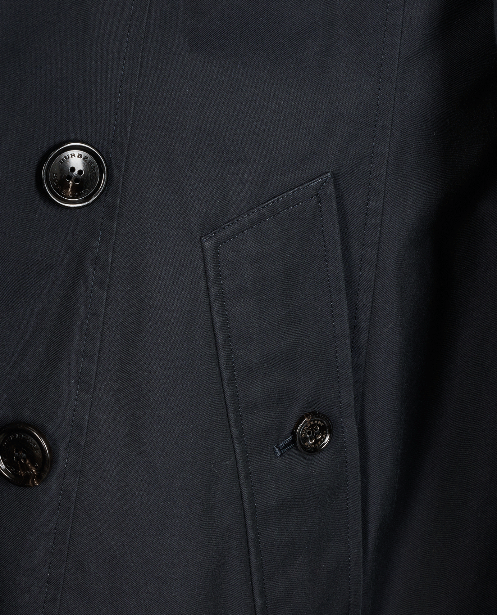 Burberry The Chelsea Trench Coat, &pound;695, Clothing, Navy, Cotton, Other view