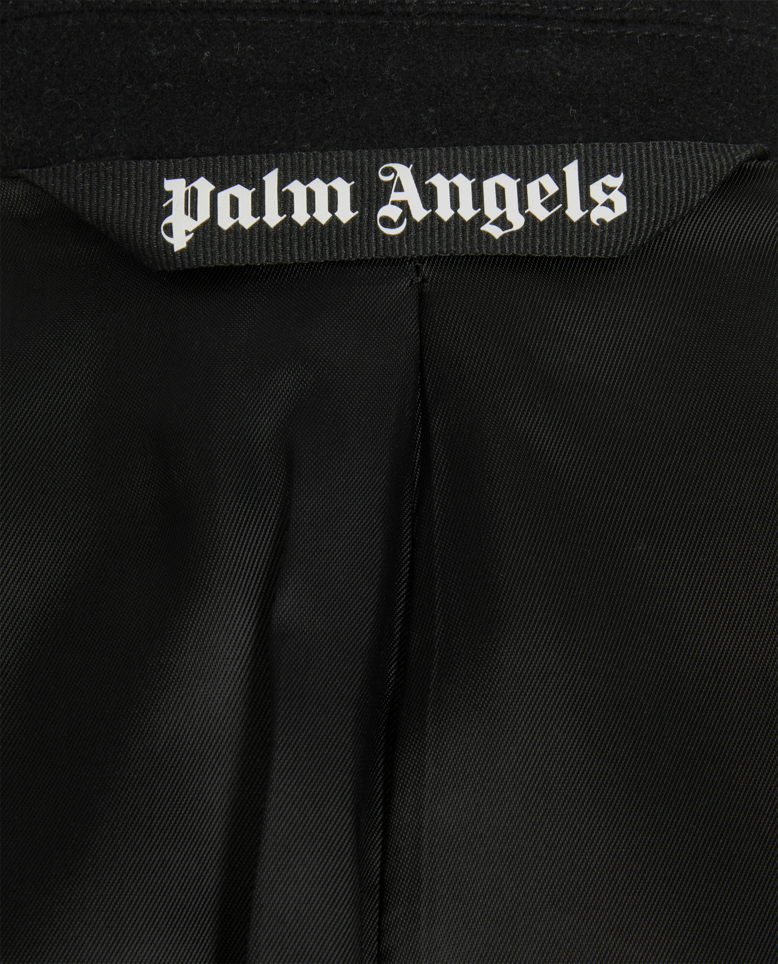 Palm Angels Single-Breasted Logo Coat, &pound;220, Clothing, Black, Polyester/Wool, Other view